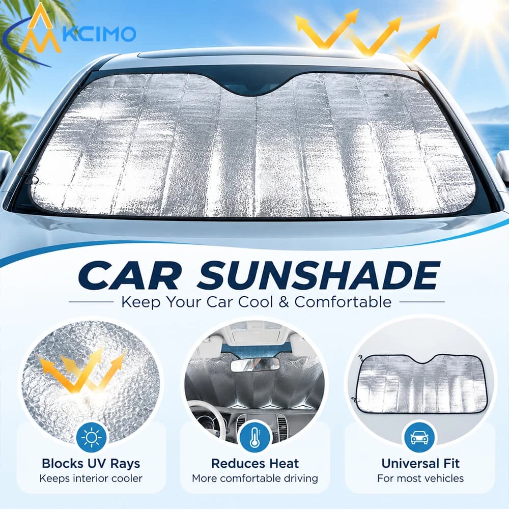 Universal Foldable Aluminum Foil Windshield Sun Visor UV Heat Insulation Car Sun Shade Interior Sun Protection
