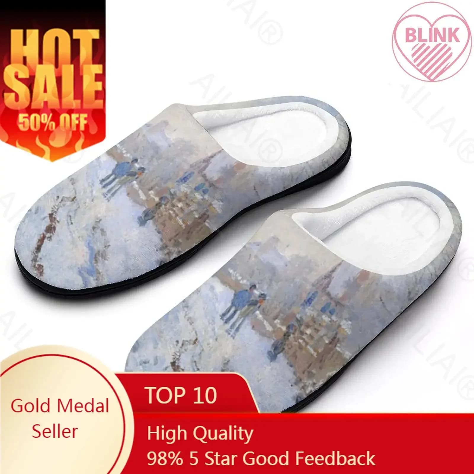 MONET 8 Sandali Peluche Casual Tenere al caldo Scarpe Termiche Uomo Donna Pantofola WinterCottonHome Gomma