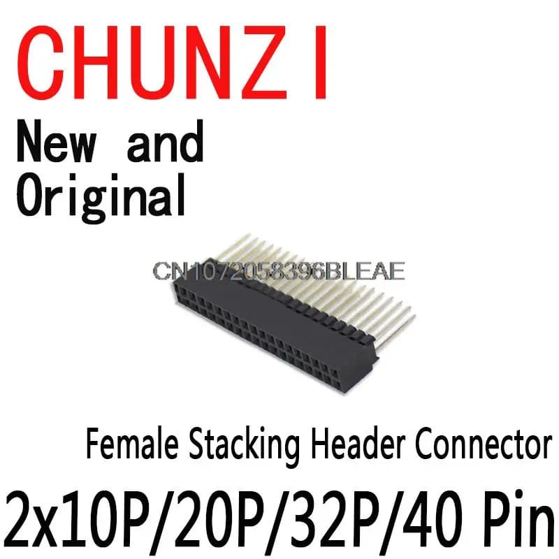 Dual Fila 2x20P PC104 Impilable Female Connector for Raspberry Pi 2, Step 2.54mm, 2x10P/20P/32P/40 Pin