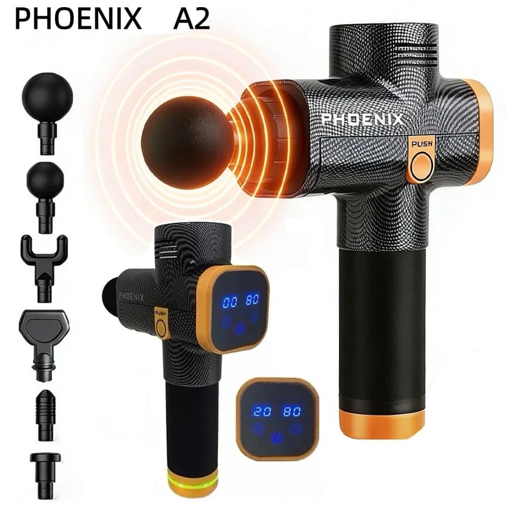 Phoenix A2 Portable Massage Gun Deep Fabric Muscle Relaxation Portable Dynamic Massage for Back Band with Display