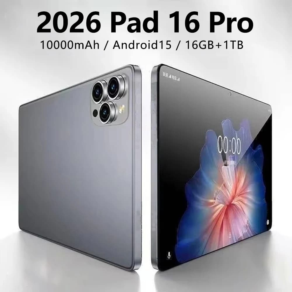 Nuovo Tablet Pad 16 Pro 2026 Versione Globale Originale, 10.1 pollici HD 4K, Android 15, 16GB+1T, 10000mAh, 5G Dual SIM, WiFi, GPS