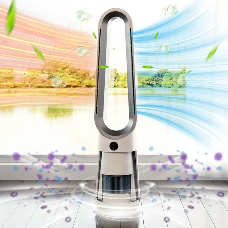 Ventilatore Sin Aspas Smart Electric Ventilatore a torre senza lama caldo e freddo e purificatore d'aria con telecomando