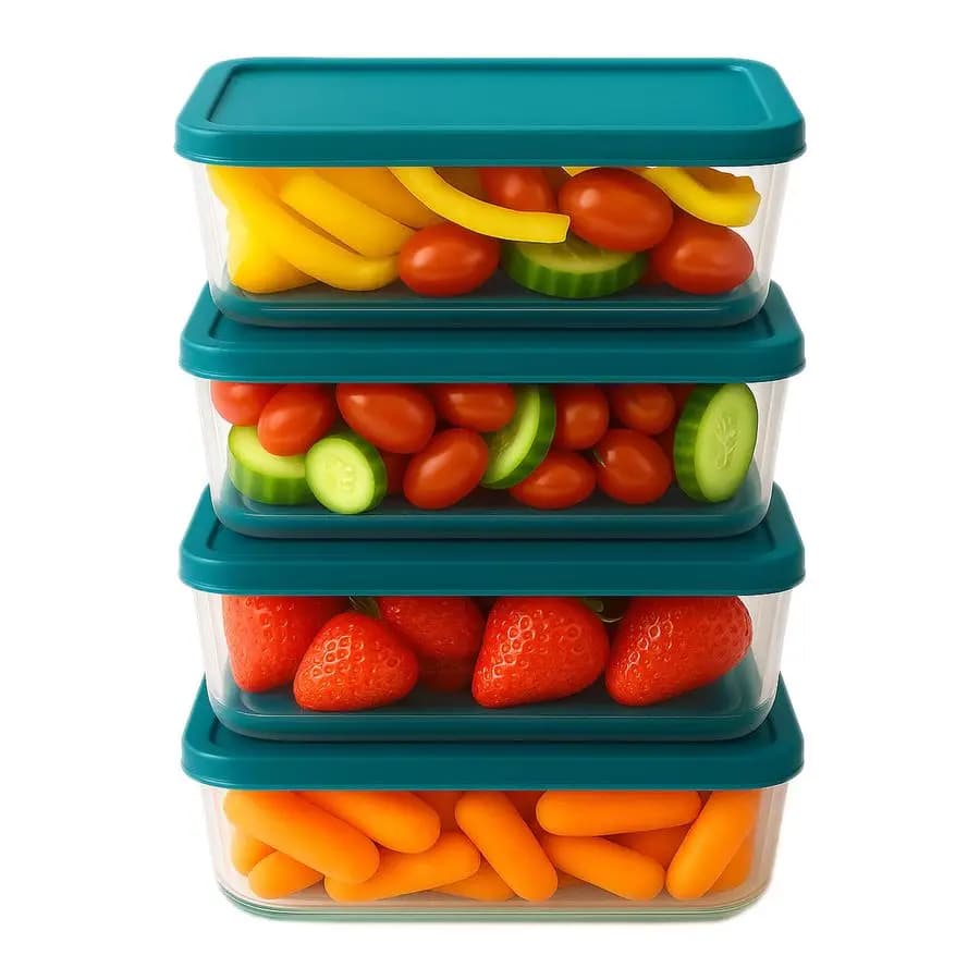 Food containers Bowls with airtight covers without BPA for meals preparation leftovers Bakery lunch boxes 6 cup plate Pack of 4