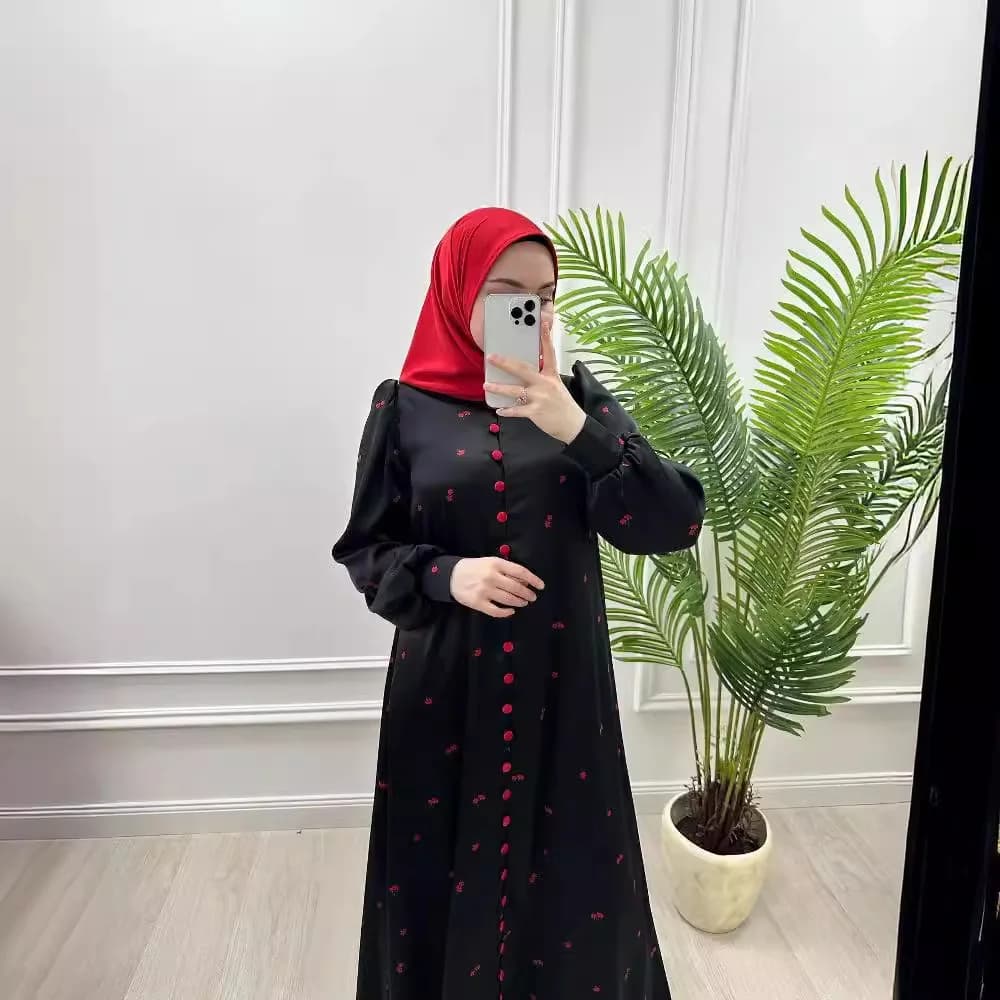 Abaya Donne Abiti Stampa Telai Monopetto Jalabiya Ramadan Marocco Dubai Eid Musulmano Caftano Islam Abiti Arabo Abito Lungo