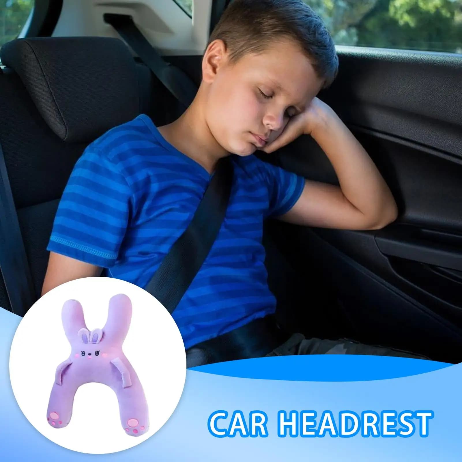 Cuscino da viaggio per auto per bambini Giocattolo coccolone a forma di H Cuscino di supporto per il collo per bambini Cuscino per auto da viaggio traspirante carino per il comfort dei bambini