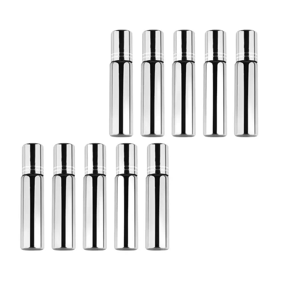 10Pcs Roll-on Bottles Stainless Steel Ball Essential Oil Perfume Containers Uv Protection Leak Proof Travel Size Portable Pocket