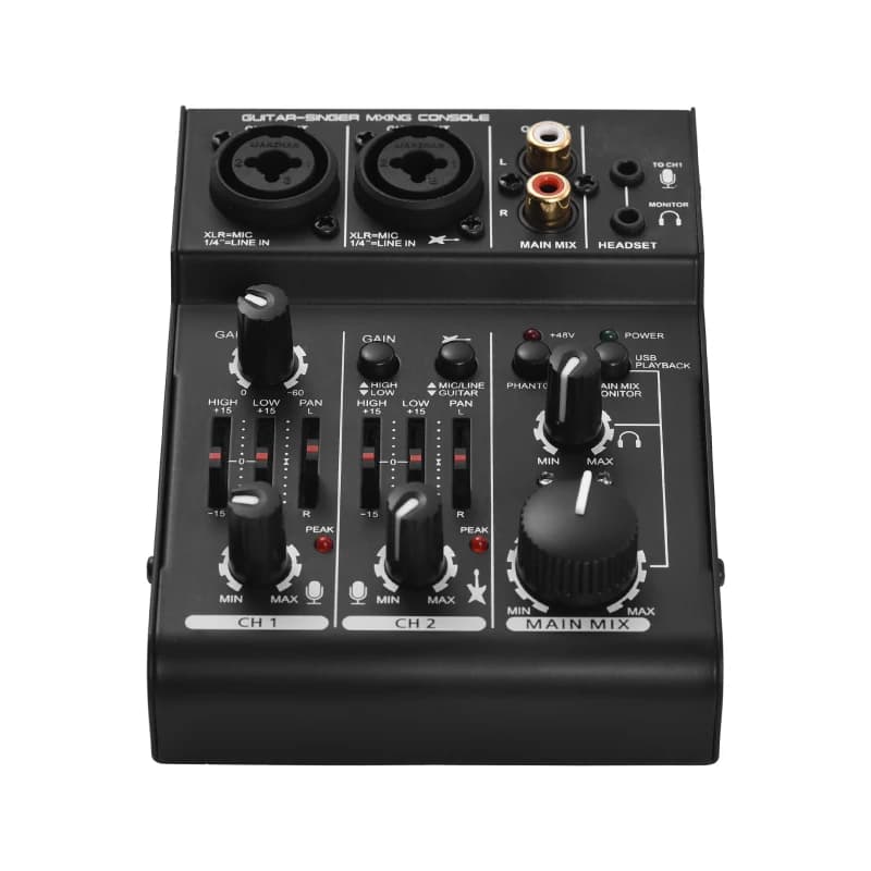 Mini Console di missaggio della scheda Audio a 3 canali Mixer Audio digitale 48V Phantom Power USB per Home Studio Record Live Broadcast Karaoke