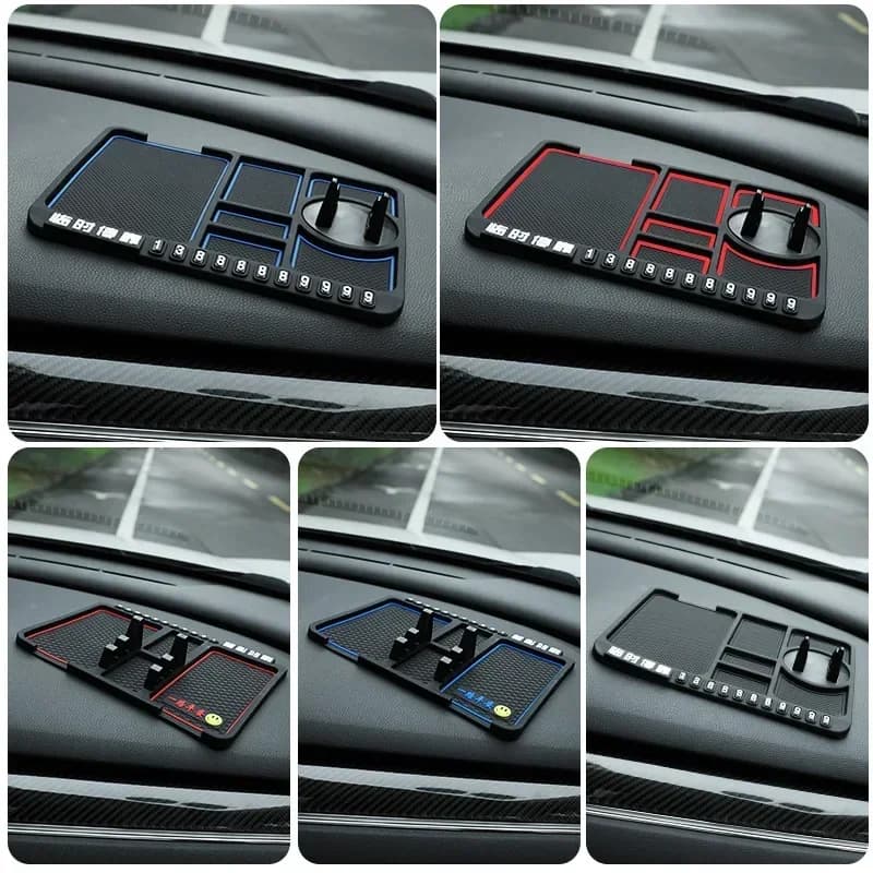 Tappetino Antiscivolo Multifunzione per Auto, Supporto Telefono, Base Adesiva Antiscivolo per Cruscotto, Supporto Telefono in Silicone per Auto