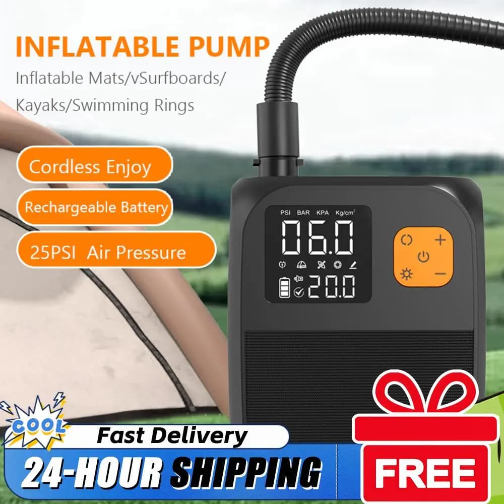 Pompa Elettrica per Paddle Board 25PSI, Pompa SUP Portatile per Stand Up Paddle Board Gonfiabili, Kayak e Barche