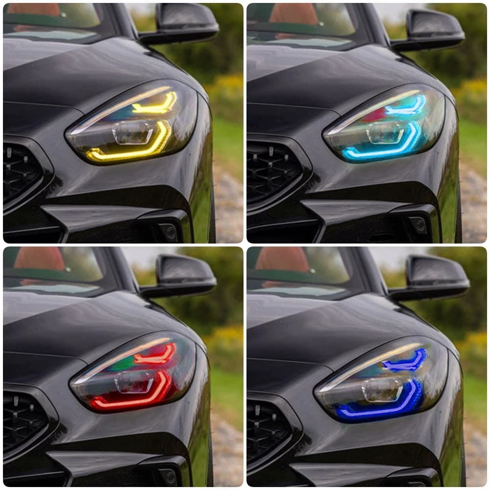 Yellow Angel Eyes DRL US EU Version indicatori di direzione per BMW Z4 G29 2019-2023 faro a LED luce di marcia diurna blu rosso