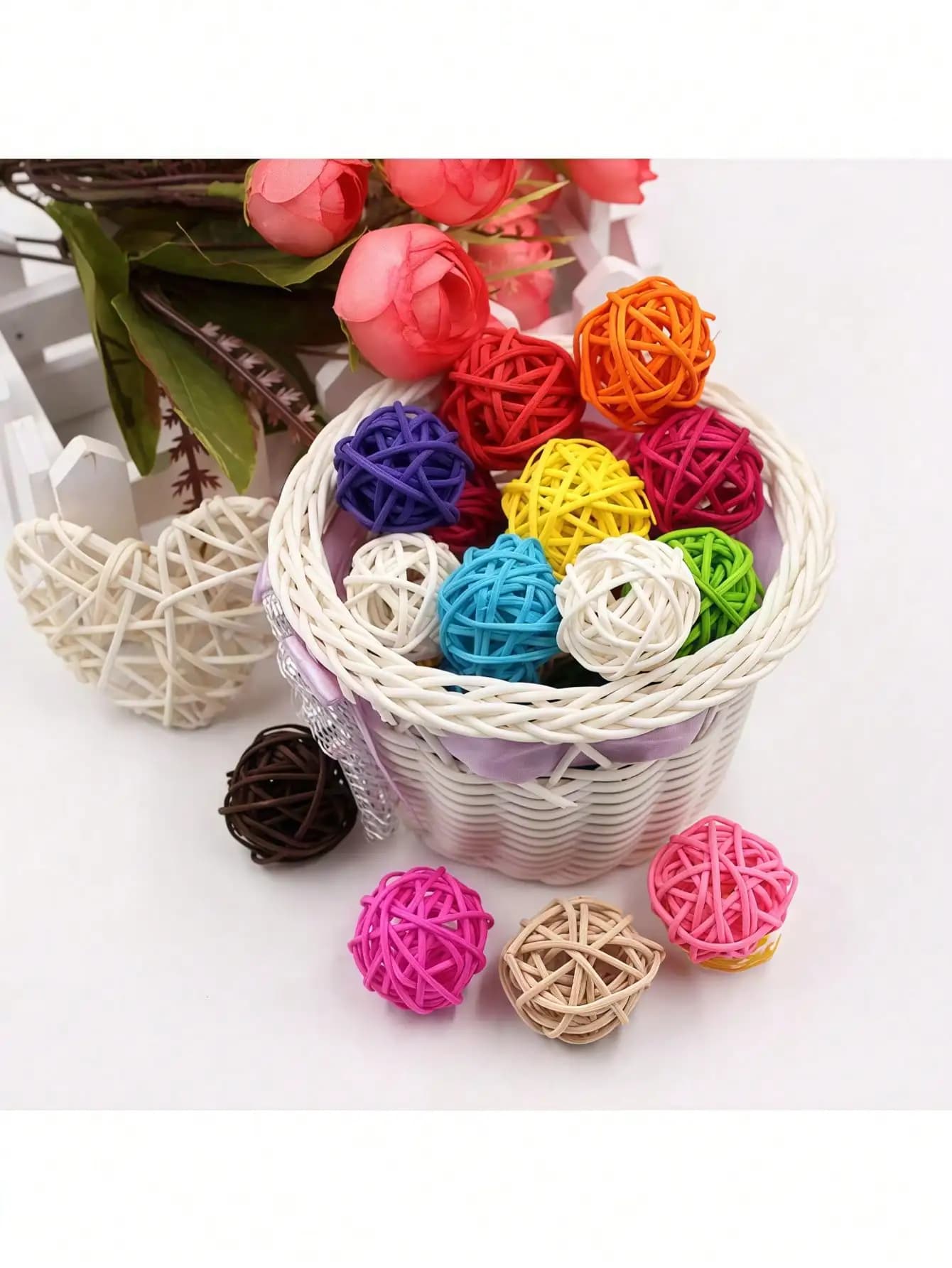 30 palline in rattan, palline giocattolo per animali domestici, giocattoli decorativi, lascia che la natura va. Sviluppo dell'intelligenza, digrignamento dei denti per alleviare la noia