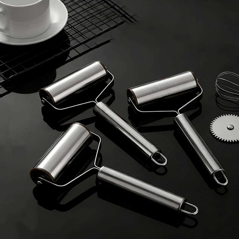 Stainless Steel Double Head Rolling Pin Non-Stick Pastry Dough Roller Kitchen Tool for Baking Dumplings Pizza Pies Noodles