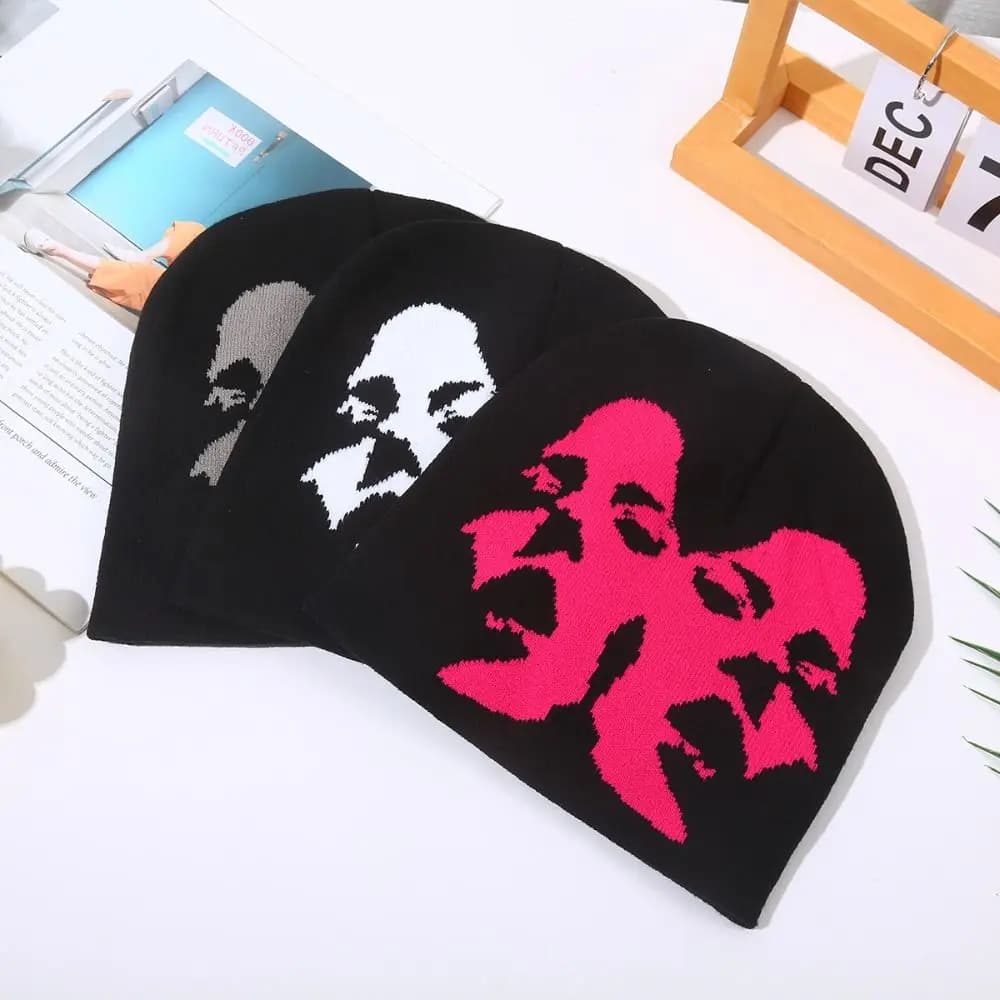 Fashion Printing Knitting Cap Hat Y2k Beanies Bonnet Keep warm Cold Cap Acrylic Couple Warm Hats Outdoor