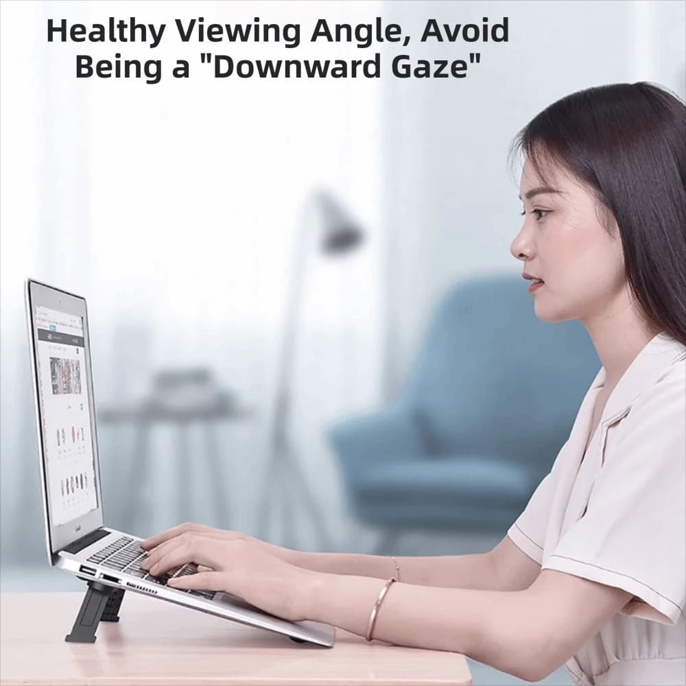 Foldable Design Laptop Stand Portable Lightweight Notebook Stand Heat Dissipation Height-Adjustable Laptop Holder Office Use