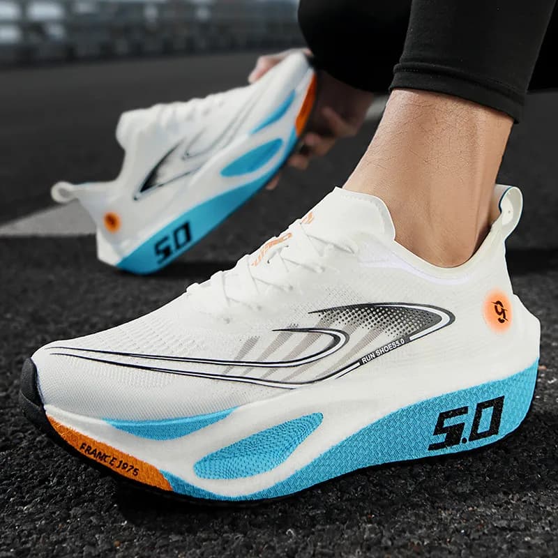 Men's and Women's Casual Sports Shoes, Sneakers with Platform and Carbon Plate, for Marathon, Ammortizer, Athletic Training Shoes