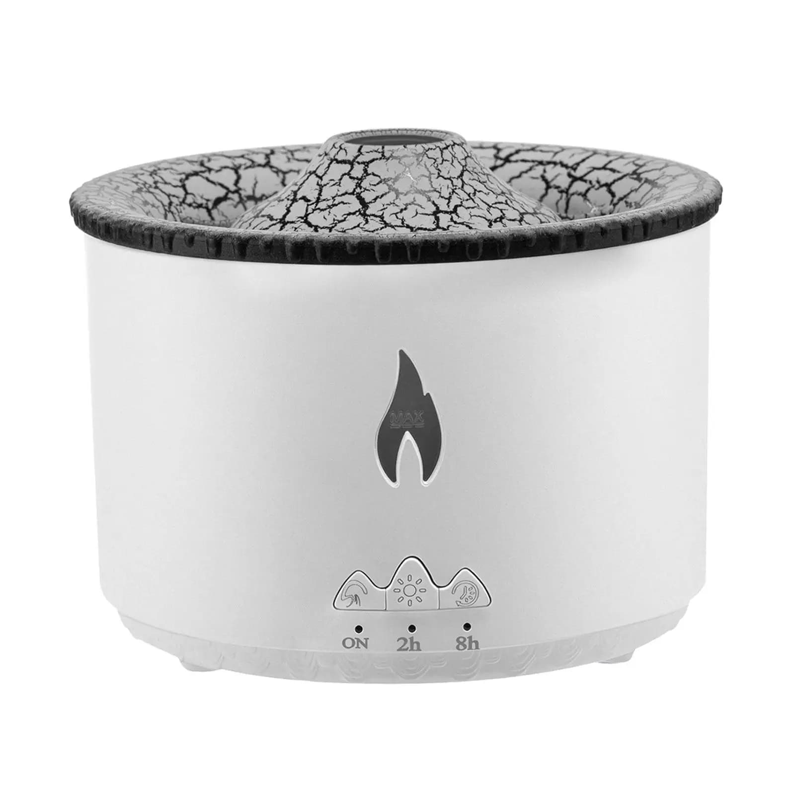 Mini Umidificatore con Effetto Fiamma LED, Diffusore di Aromi, Purificatore d'Aria Silenzioso per Scrivania e Raffreddamento Ambienti
