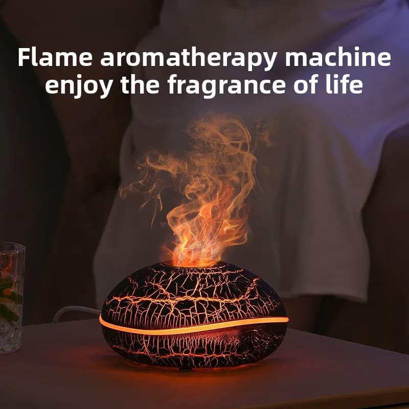 2025 Nuova casa di nebbia spessa volume mini diffusore di aromi diffusore da tavolo USB fiamma umidificatore diffusore di aromi