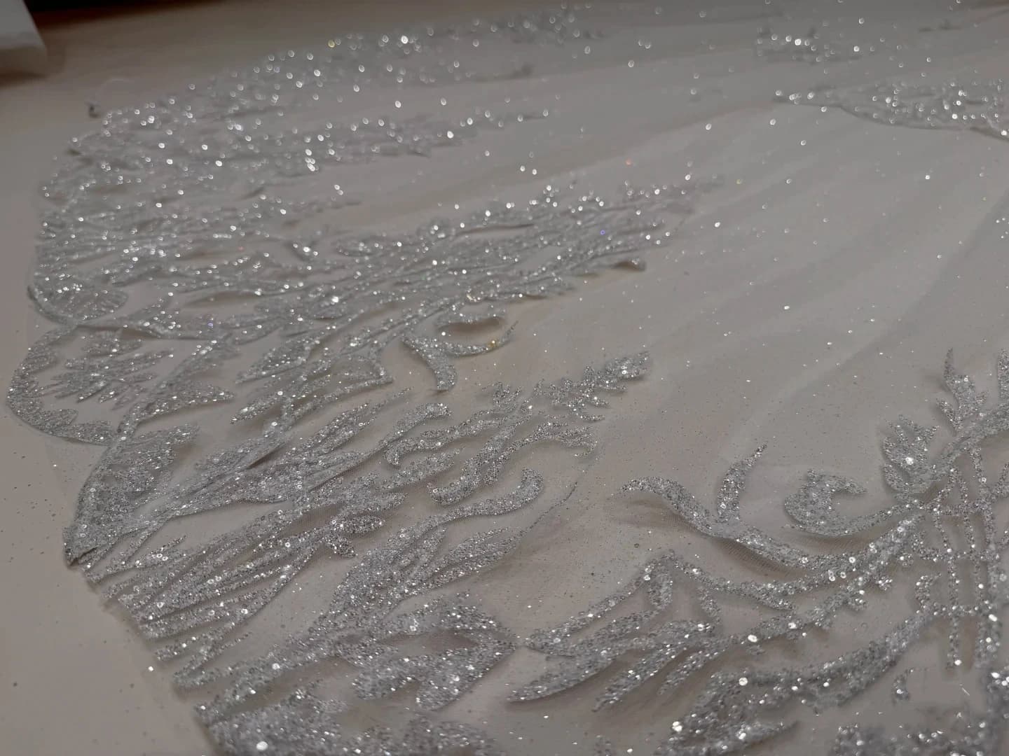 Luxury Beaded Lace Edge Wedding Veil 350cm Long Two-Layer Cathedral Bridal Veil with Comb Real Photo