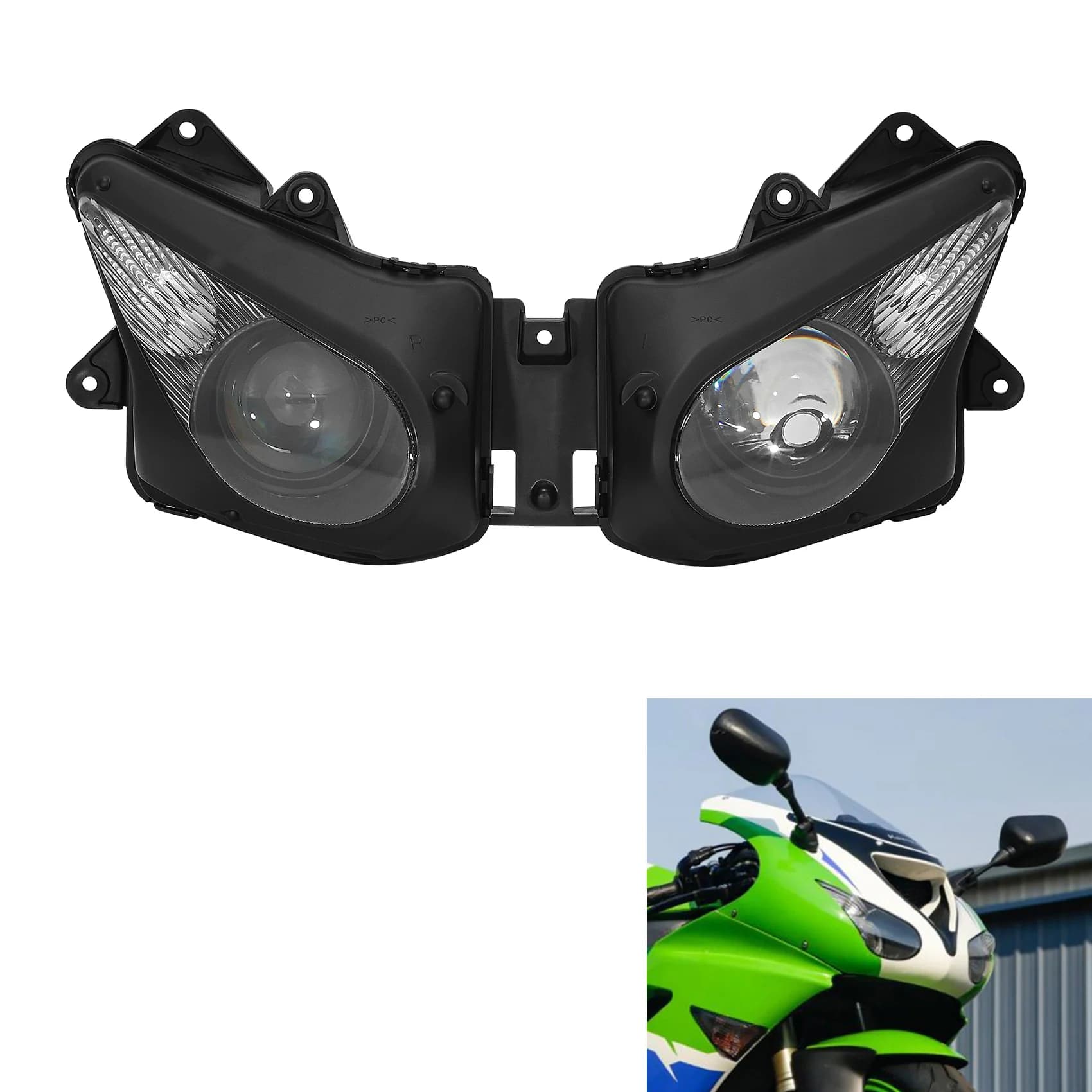 Gruppo faro anteriore per Kawasaki Ninja ZX10R ZX-10R 2006-2007 Trasparente