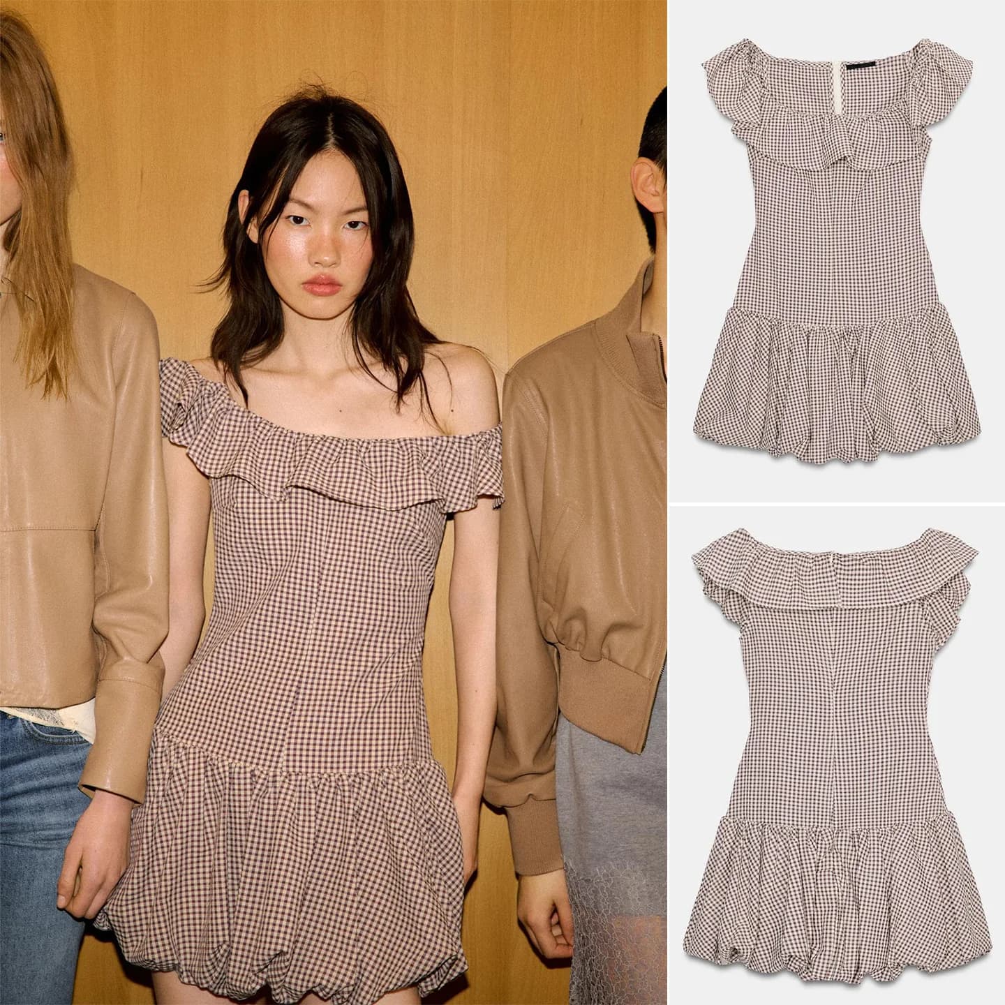 Nuovo Arrivo Primavera: Abito Romper Casual con Spalle Scoperte, Scollo Dritto, Senza Maniche, a Quadri, Stile A-Line, Moda Donna per il Lavoro