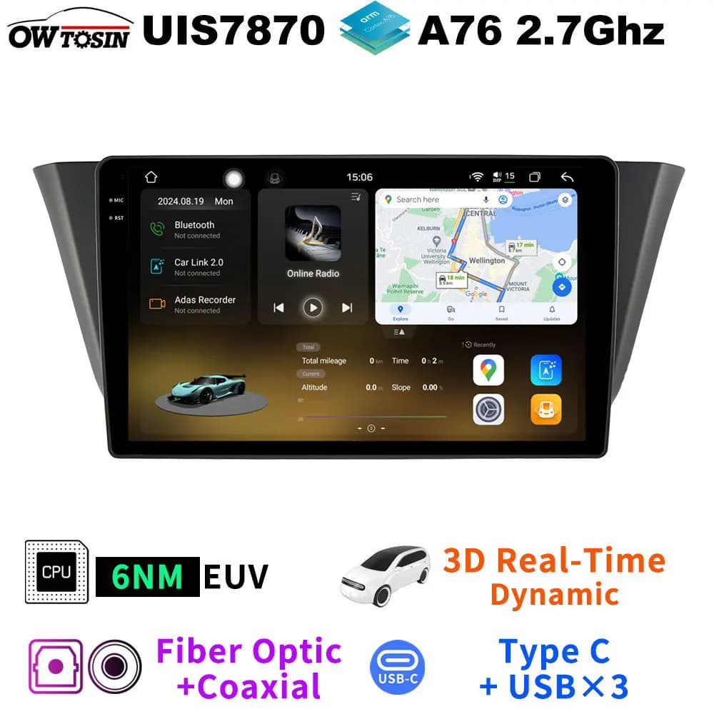 Android 13 QLED 2K Schermo UIS7870 A76 6nm Lettore multimediale per auto per Iveco Daily 2014-2022 WiFi CarPlay Video Stereo GPS Radio