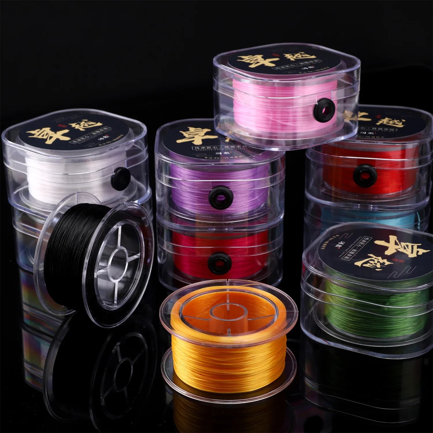 0.8mm 50M Multicolor Stretch Beading Cord Box Pack Flat Elastic Thread for DIY Bracelet Necklace Craft Jewelry Making Materials
