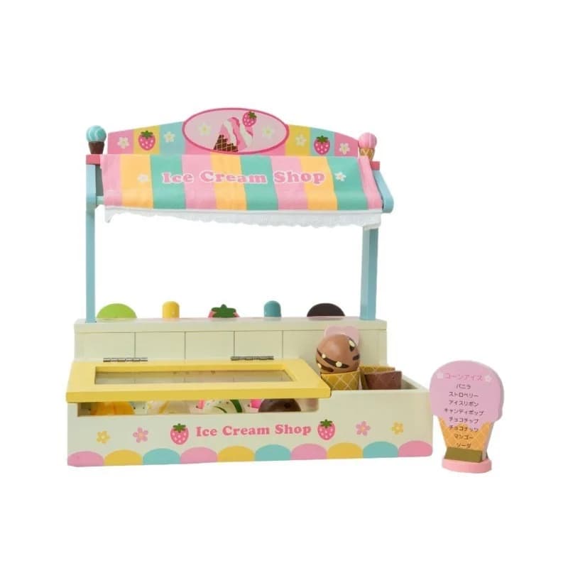 Giocattolo per ragazze Puzzle in legno Set di negozi di gelati fai da te Cibo in miniatura Accessori per case delle bambole Giochi da tavolo Montessori Giocattoli interattivi Regalo