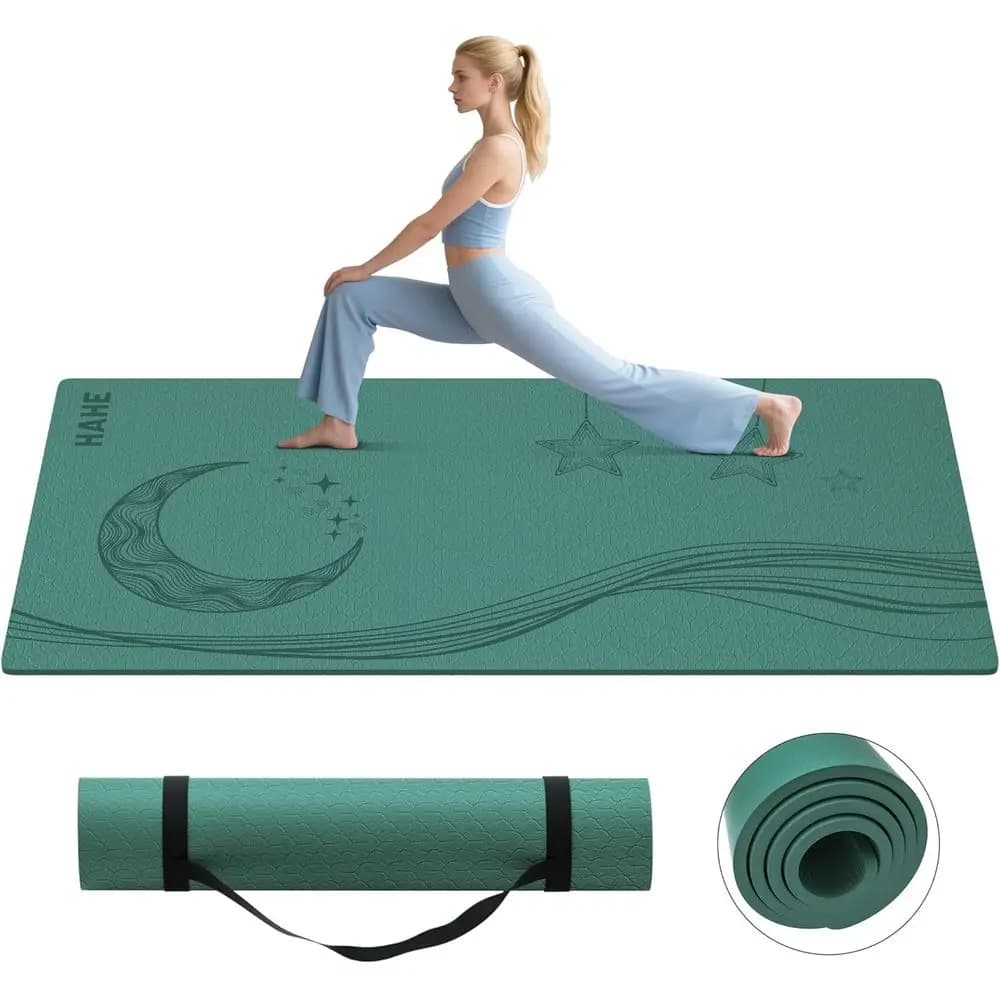 Tappetino extra largo 72x40, spesso e antiscivolo per yoga, pilates e allenamenti a casa