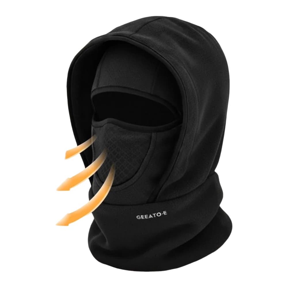 Raincoat raincoat in thermal polar fleece for cold season Cocktail with hood Cycling Skiing Face covers for woman Man