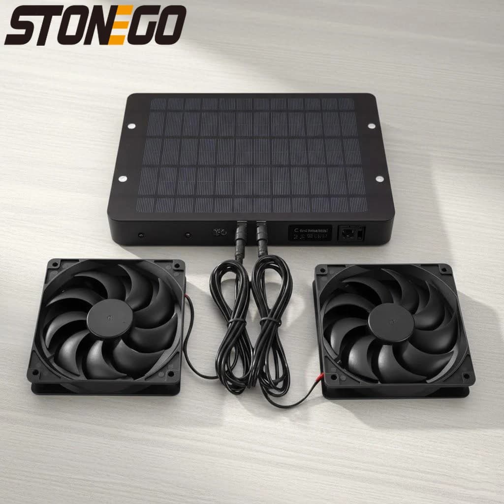 Ventilatore di Scarico Solare da 10W 12V, Mini Ventilatore Alimentato da Pannello Solare per Sistema di Ventilazione Tetto RV e Casa