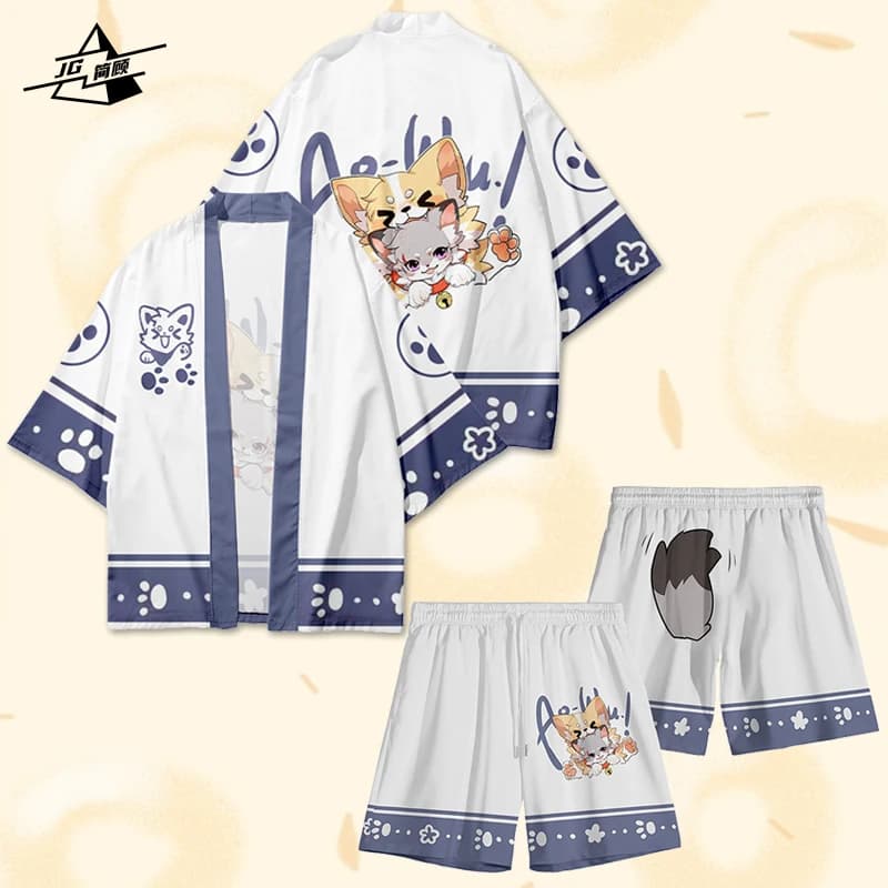 Kimono Peloso Stile Shinto, Giacca Anime, Set Accappatoio per Cani, Camicia Giapponese Autunnale per Uomo e Donna