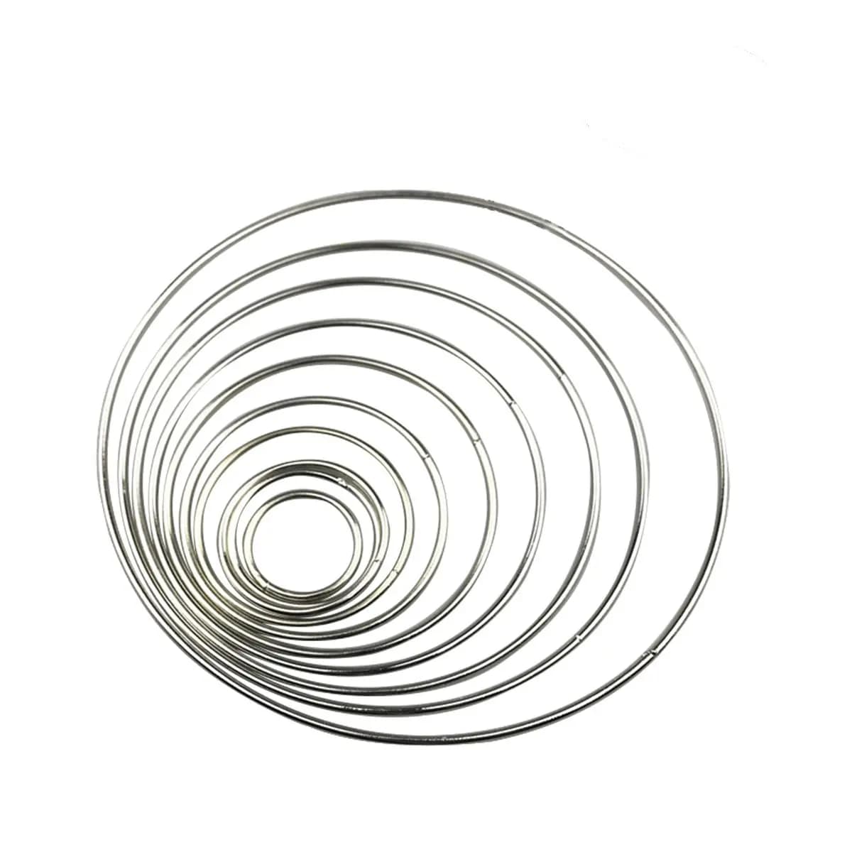 Set di 10 Anelli in Metallo per Acchiappasogni di Varie Dimensioni (35mm-190mm) per Mandala Fai-da-Te, Decorazioni da Parete, Lavori Artigianali e Avvolgimento di Filati