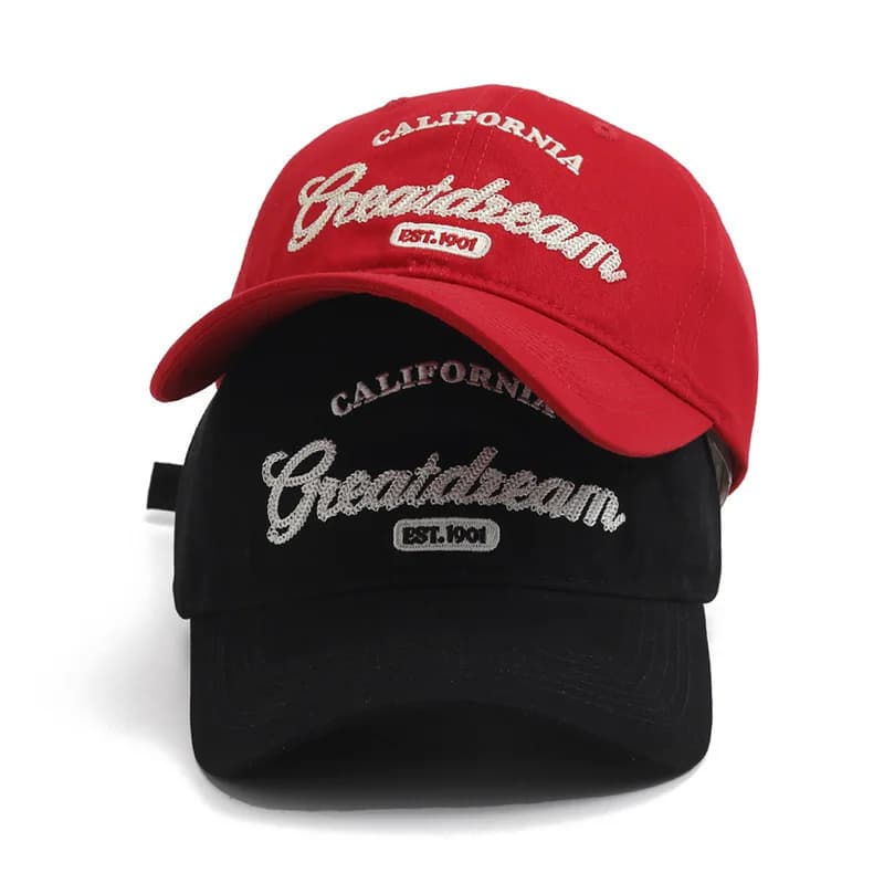 New Style Letter Number Embroidery Solid Color Soft Top Baseball Cap Fashion Sun Protection Couple Visor Hat for Men Women