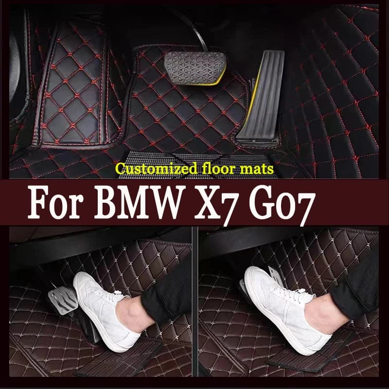 Tappetini per auto per BMW X7 G07 (sei posti) 2019 2020 Tappetini per auto personalizzati Copri tappeti per automobili accessori interni
