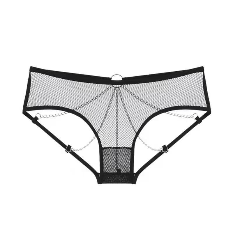Intimo Femminile con Catena Metallica, Slip Senza Fondo