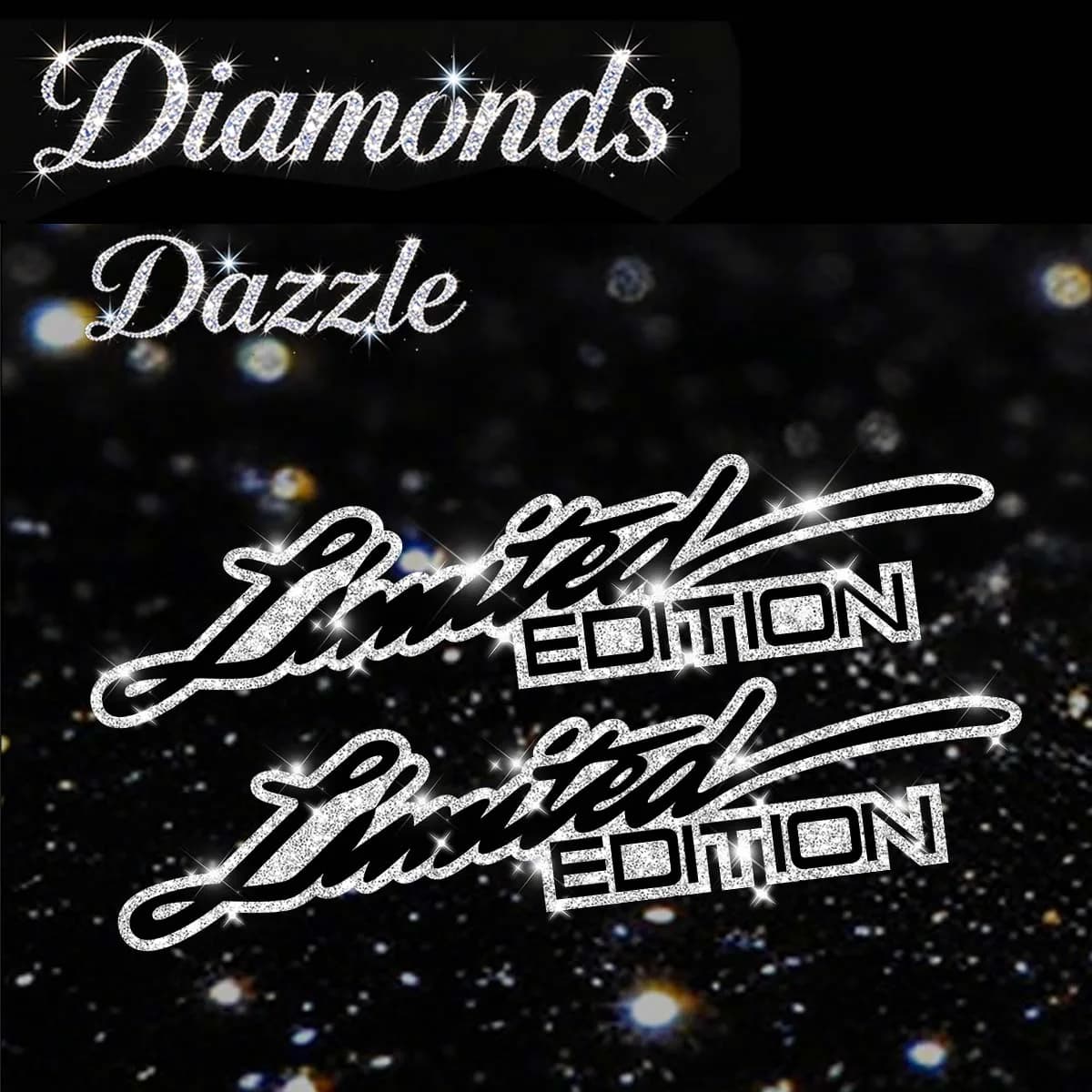 Adesivi Moto Diamond Dazzle Limited, Decorazioni Riflettenti in Vinile per Casco, Bauletto e Carrozzeria Moto/Auto