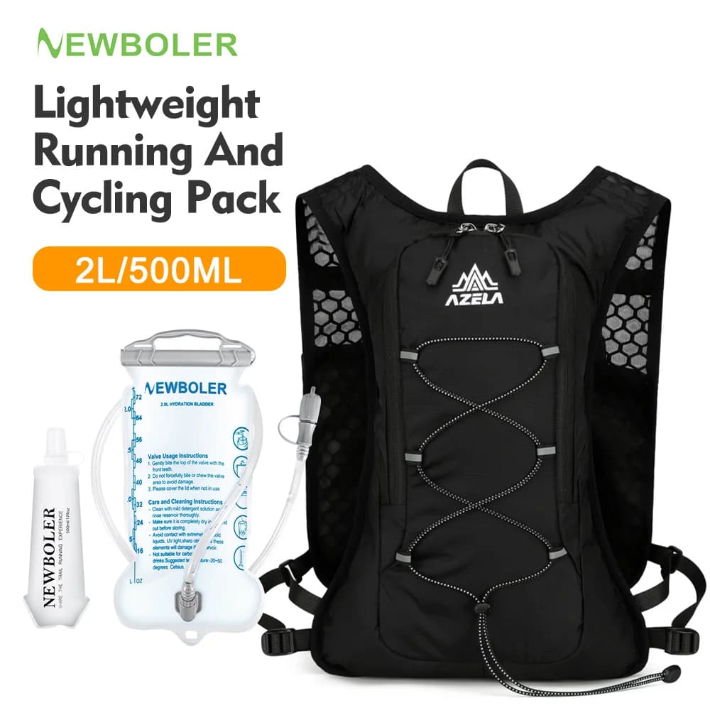 Running Hydrating Backpack, Unisex, for Open Sports, Trail, Marathon, Jogging, Hiking, with Option Water Bag and Bottle