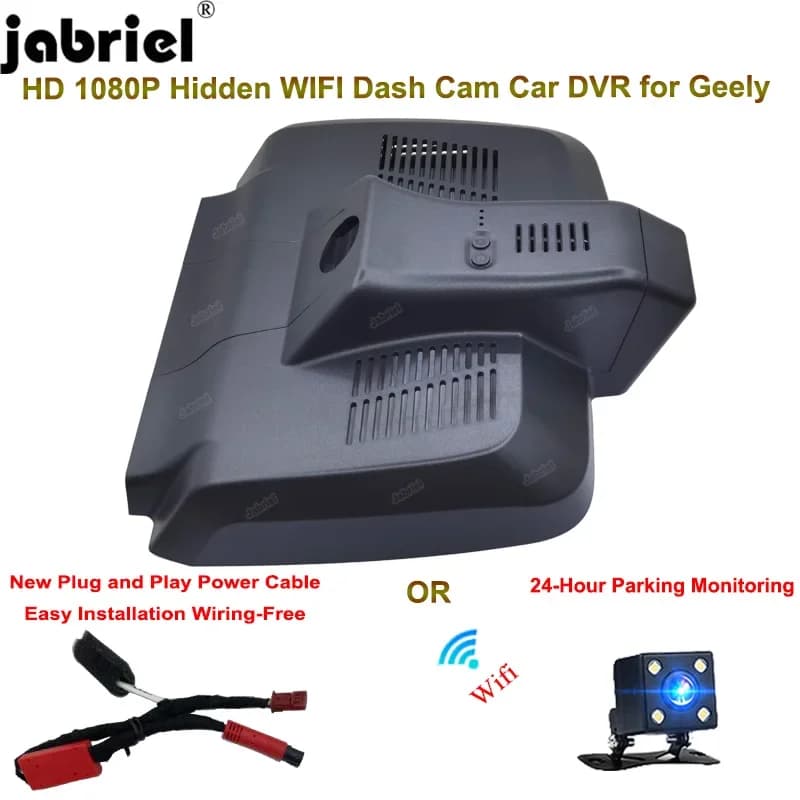 Jabriel Plug and Play Wifi HD 1080P Auto DVR 24H Video Recorder Dash Cam Camera For Geely Xingyue FY11 S 2.0TD DCT 2021 2022 2023