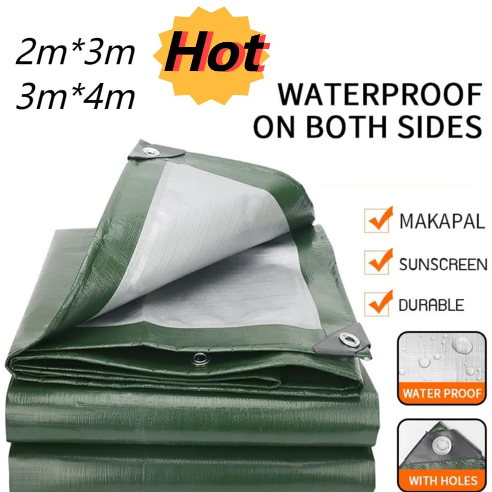 Telo impermeabile resistente telo antipioggia 2*3m 3*4m telone tenda da sole copertura del baldacchino multiuso protezione solare esterna telo verde