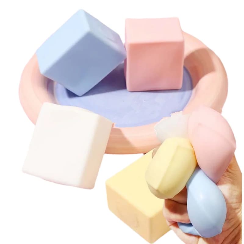 Palline Antistress Morbide a Forma di Tofu per Adulti, Giocattoli Sensoriali per Autismo, Antistress e Antiansia, Giocattoli Fidget, Palline d'Acqua in Pasta, Regali all'Ingrosso per Bambini