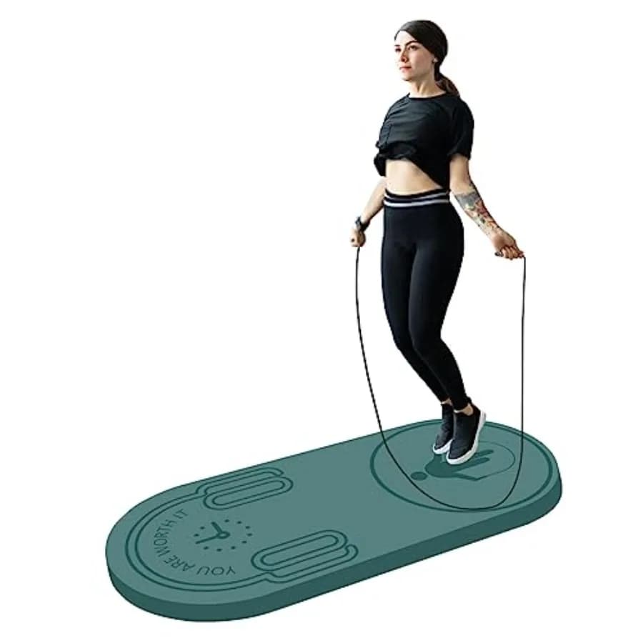 Tappetino per saltare con corda 8/20/30mm, tappetino fitness resistente e antiscivolo, tappetini per allenamento con corda e borsa per il trasporto, per pavimento di palestra domestica