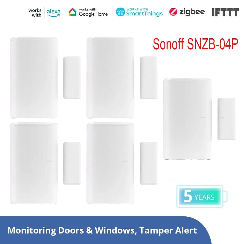 Sensore Antifurto Zigbee per Porte e Finestre SONOFF SNZB-04P, Notifiche, Scenari Locali, Compatibile con Alexa, Sicurezza Domestica, Hub Zigbee Necessario