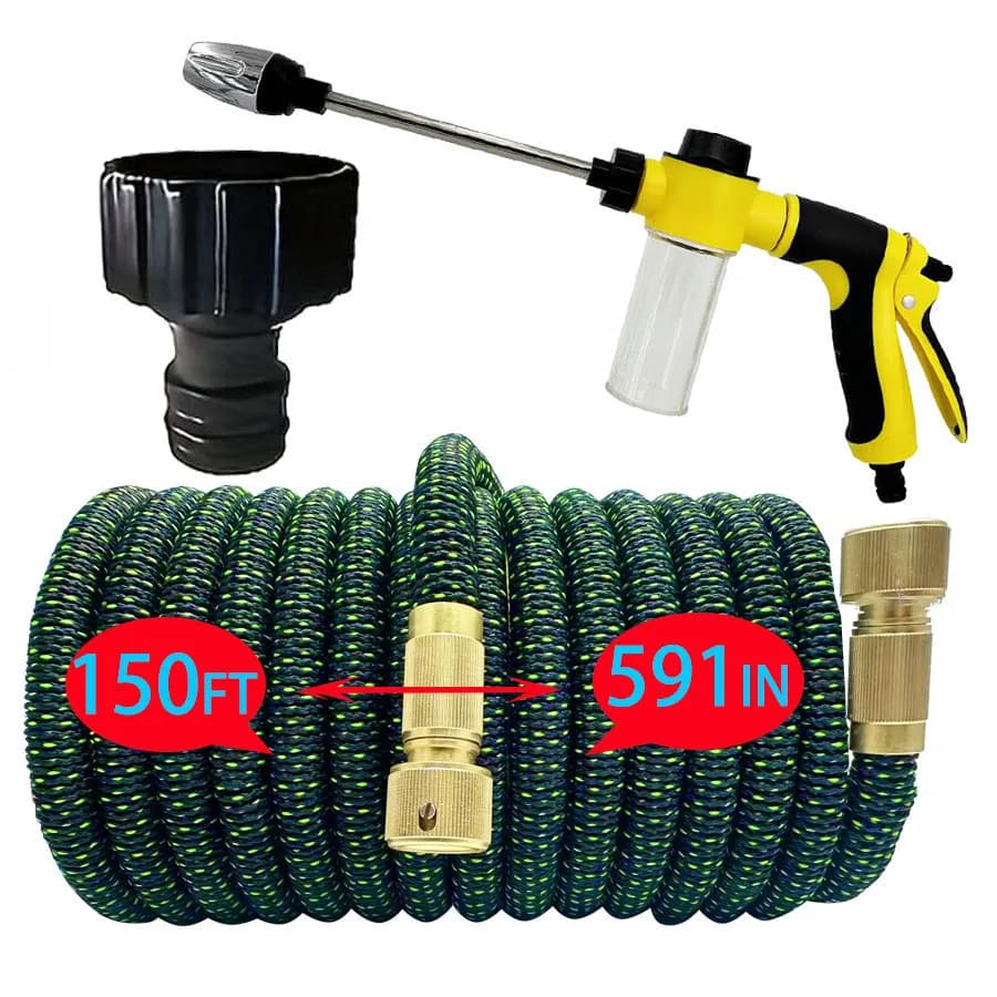 New High Pressure Expandable Magic Pipe for Car Washing with Metal Spray Gun Set, External Irrigation Tool and Gardening
