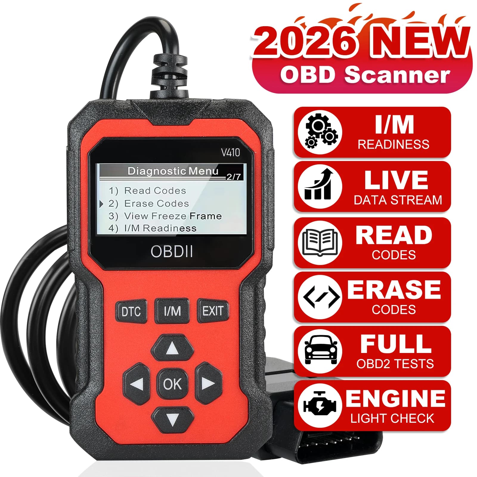 Obd2 Auto Scanner Diagnostic Tool Code Reader Engine fault codes Scanner can diagnose all Obd Agreement cars in 1996