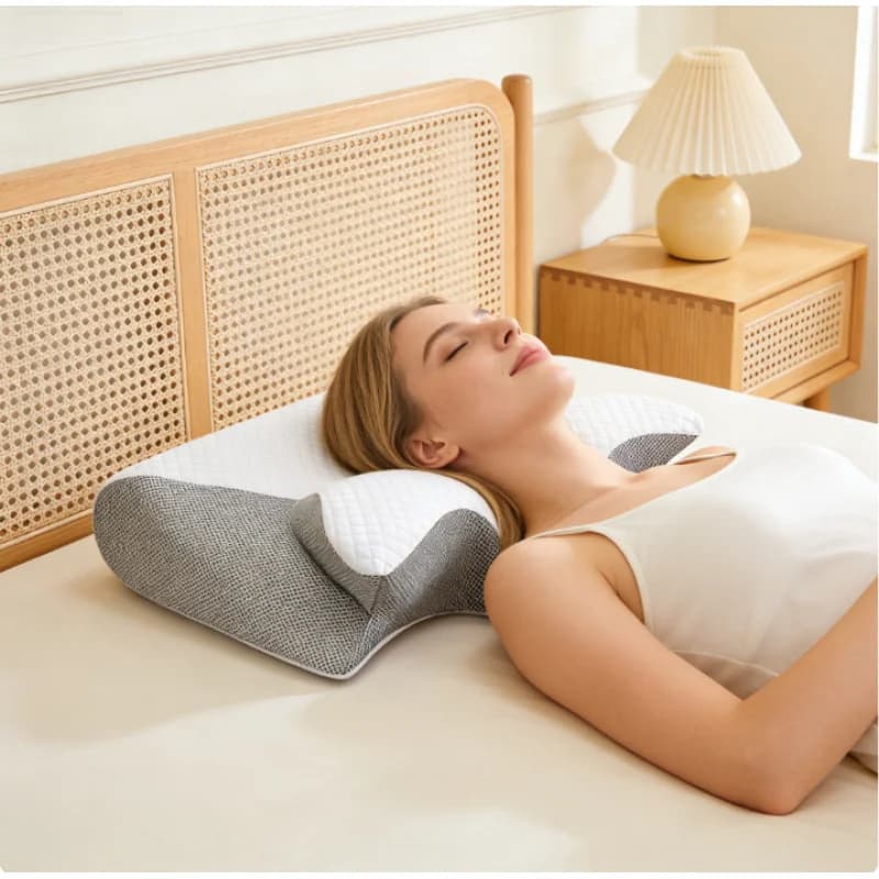 Cuscino Cervicale Ortopedico 2-in-1 in Memory Foam, Supporto Sagomato per il Collo, Allevia il Dolore al Collo, Cuscino per Dormire a Casa