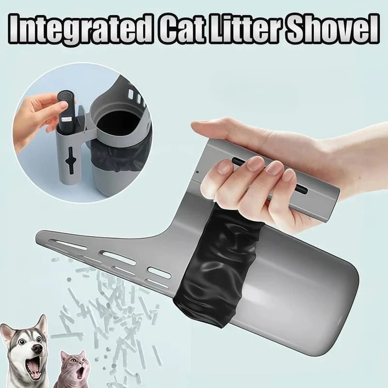 Nuova Paletta per Lettiera Gatti con Sacchetto di Ricambio per la Pulizia del Lettiera e la Raccolta dei Rifiuti, Accessori per Lettiera Gatti, Lettiera Autopulente