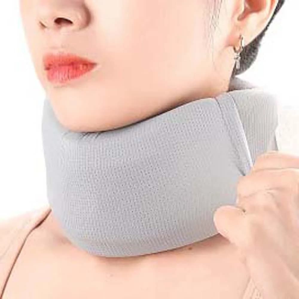 Collare Ortopedico per Trazione Cervicale, Supporto per Collo in Spugna e Seta Ghiacciata, Fascia di Fissaggio per Uso Domestico