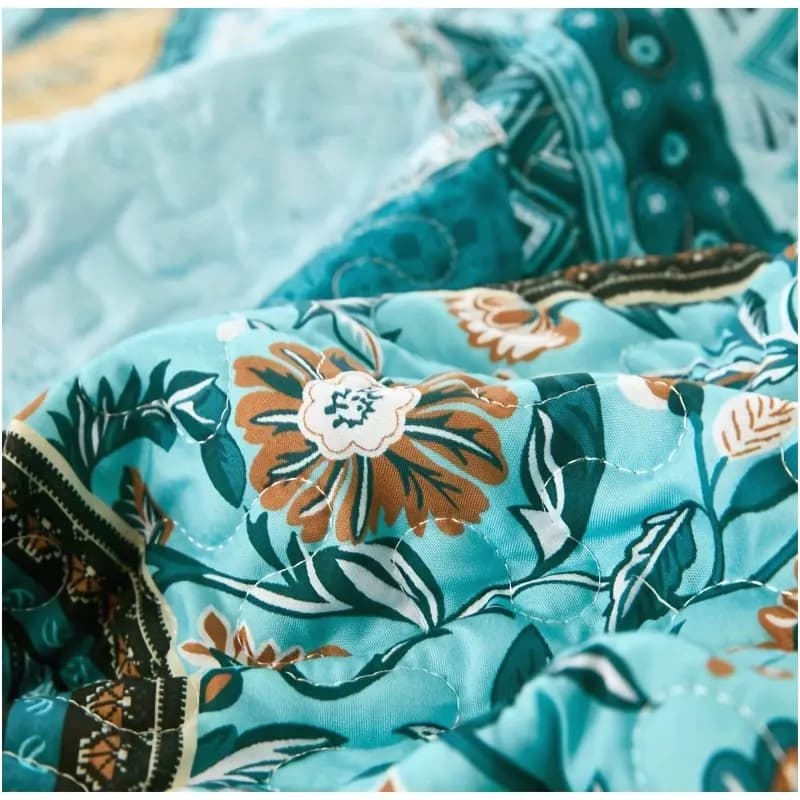 3-Piece Quilted Bed Cover Set – Elegant Pattern-Blend Design with 1 Duvet Cover + 2 Pillowcases | Soft, Breathable, Machine Washable Fabric for Year-Round Comfort | Ideal for Bedrooms and Dorm Rooms