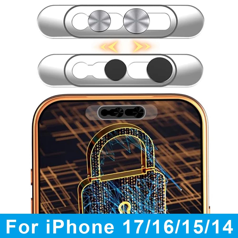 Copri Webcam per iPhone 17/16/15/14 Pro MAX, Protezione Privacy con Design a Doppia Scorrimento, Coperture Ultra-Sottili per la Sicurezza della Fotocamera