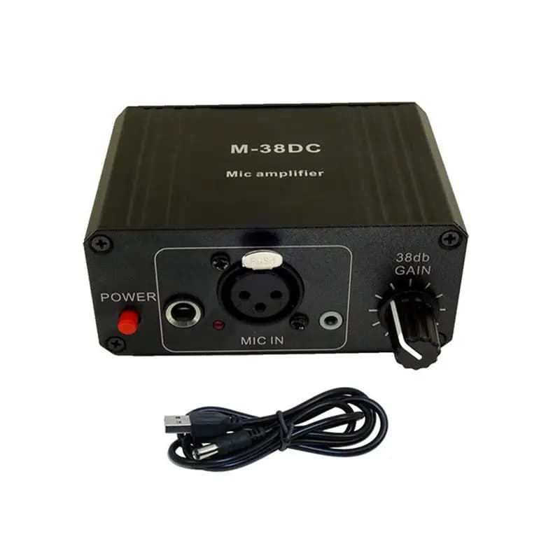 Preamplificatore per microfono protettivo ABJF Preamplificatore per microfono con uscita XLR 48V Phantom Power ad alto guadagno per microfono dinamico e a condensatore